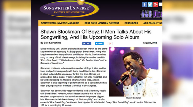 Shawn Stockman Of Boyz II Men Talks About His Songwriting, And His Upcoming Solo Album