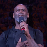 Brian McKnight performs national anthem at game 3